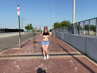 Never know who you may run into on a casual stroll about the park [GIF]