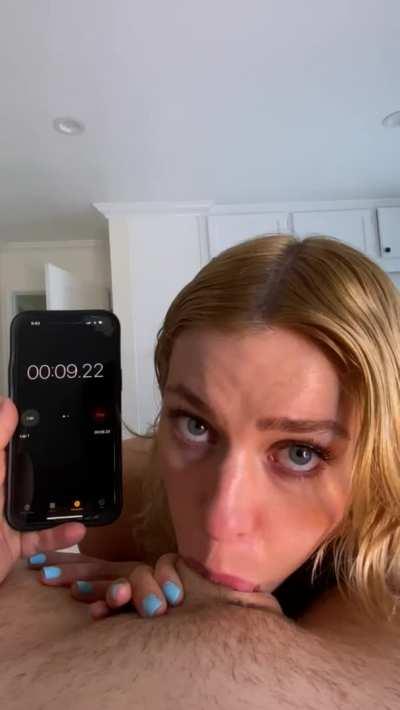 Guess how long I hold his cock down my Throat