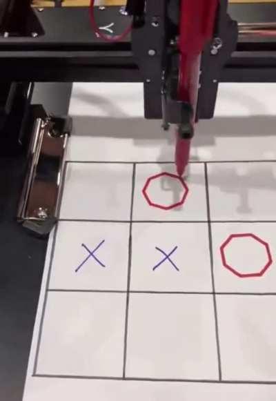 to play Tic-tac-toe with a robot