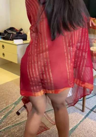 I shouldn't have done this, I feel guilty and naughty doing this in my traditional Indian clothes... 🥺 [f]