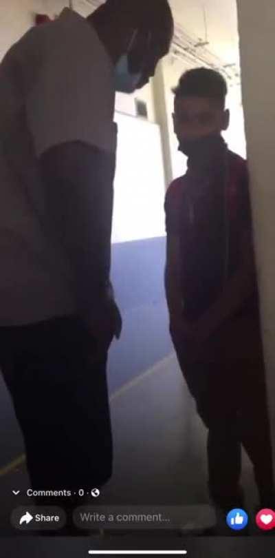 Teacher hits a student