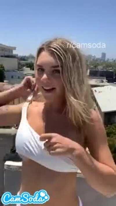 Gabbie almost gets busted on her roof!