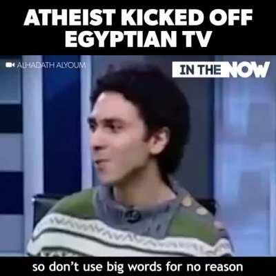 atheist kicked off Egyptian TV