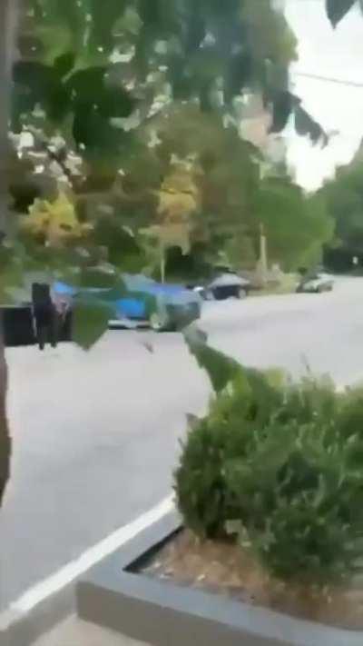 Crazy woman drives into multiple cars