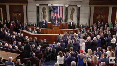 Rep. Al Green (D) removed from House within minutes of Trump's speech to a joint session of Congress for disrupting (03/04/2025)