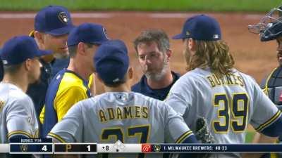 [Highlight] Corbin Burnes calls to be pulled after expressing discomfort in his side. 7.1 IP, 4 H, 1 ER, 1 BB, 5 K