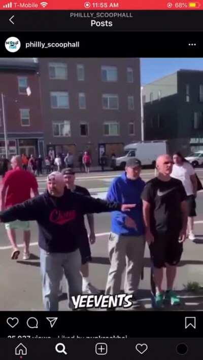 White protestors rip BLM sign in Philadelphia