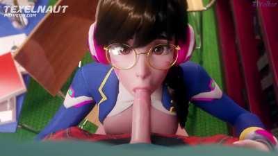 D.Va sucking dick (Texelnaut, Volkor)
