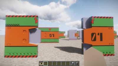 A door inspired by evangelion, made with little tiles