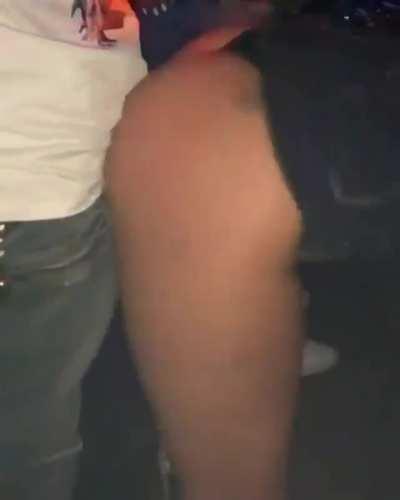 Giving him a dance at the club with the skirt pulled up