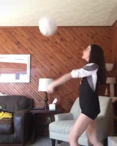 WCGW playing volleyball inside