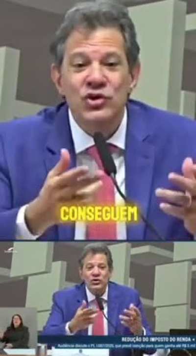 Haddad falando no Senado sobre a isenção do IRPF pra quem ganha até 5k
