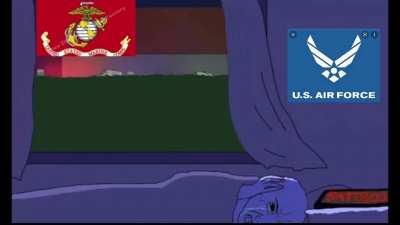 Marines living on an Air Force base.