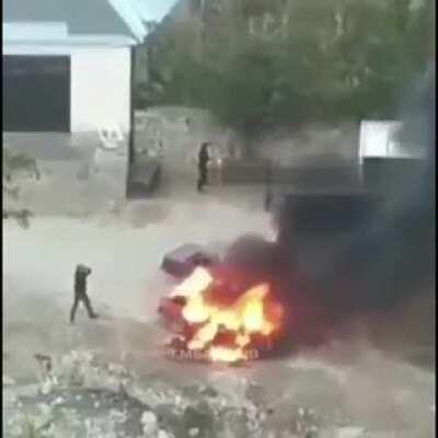 It's still dangerous to be near a burning vehicle