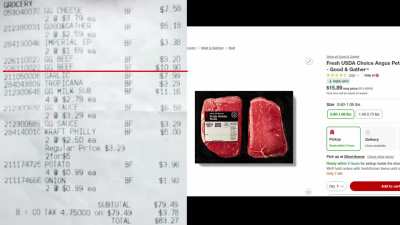 Nina Lin's Target Receipt compared to all items in her Cart