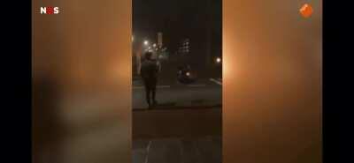 When people try to light, what seems to be, a selfmade firework in Rijswijk (NL)