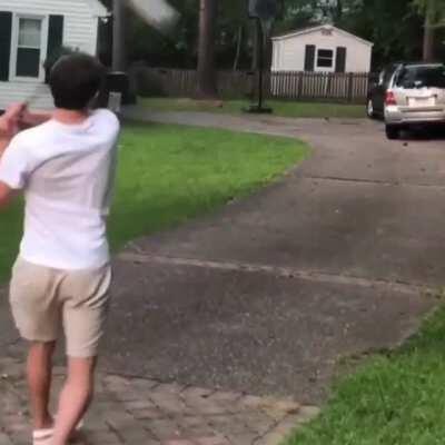 DBS playing golf in your yard!