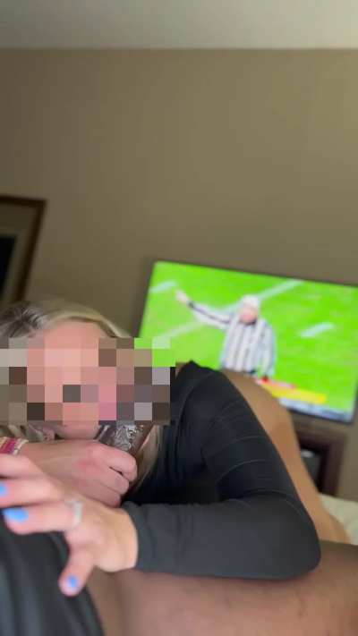 Giving me a thick facial while my husband watches 