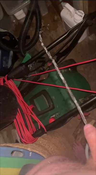 Pissing all over inside my shed