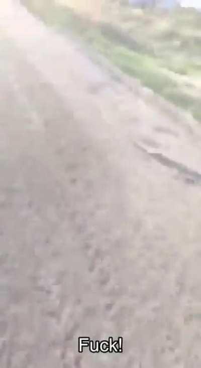 Russian squad comes under mortar fire while running away from the previous attack