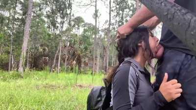 Face Fucked in the wild woods!!