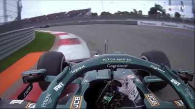 Lance Stroll's 1.5ish Laps of misery: Slides all over the place, crashes into Vettel, ignores engineer's call to pit for inters, hits the wall and then Pierre Gasly when rejoining.