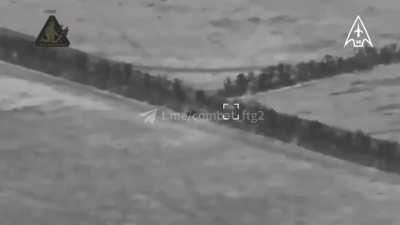 The 14th Regiment of Unmanned Aviation, launched a Switchblade 600 at a Russian Terminator, AKA BMPT.