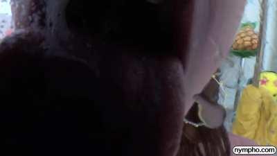 Lola Mai finally hits the lens, and then licks it off