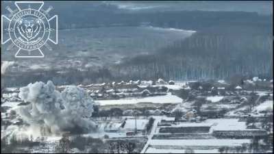 RU POV: According to NorthWind, Russian FAB's struck a building where Ukraine's 119th Territorial Defense Forces was located. Riasnoe | Sumy region