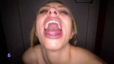 She Sucks and Swallows a Mouthful of Backed Up Yellow Testicle Muccus