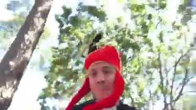 Guys when they try to hit on mikasa