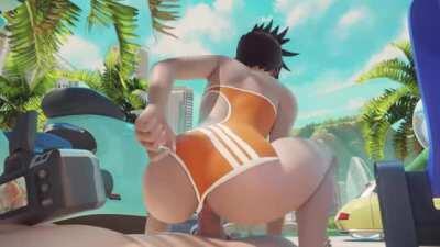 Tracer getting some footage of her vacation (Yeero)
