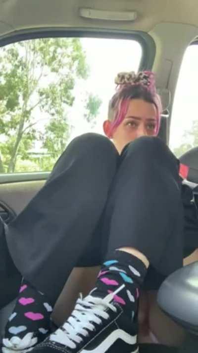 Sweet Succubus,almost got caught fingering in her car