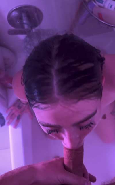 Ruining her makeup in the shower