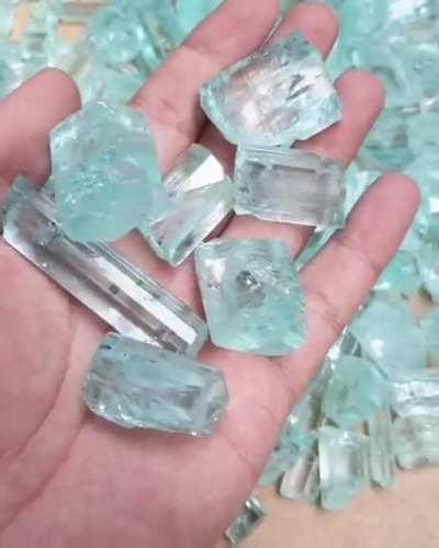 Sea Blue Aquamarine Crystals from Shiger Pakistan