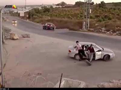 EPIC FAIL: Palestinian terrorist accidentally lights himself on fire after throwing Molotov cocktail.