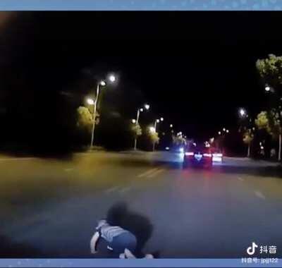 Kids carelessly crossing the road