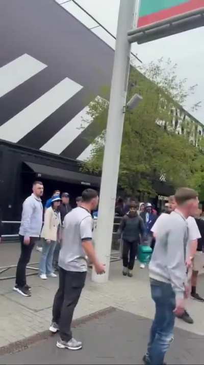 Large Scuffle at Wembley Stadium, London UK