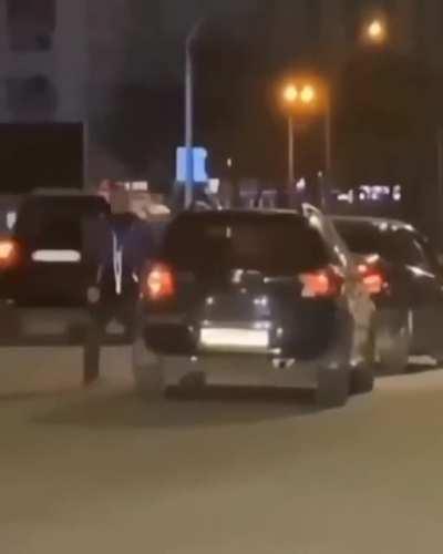 Trying to brake check a passing car