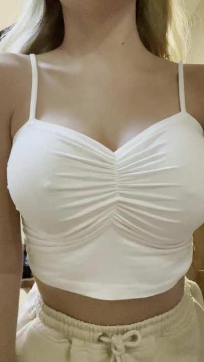 No bra for easy access.. 😉