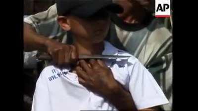 Man holds a kid hostage with a knife in public, doesn't go well for him.