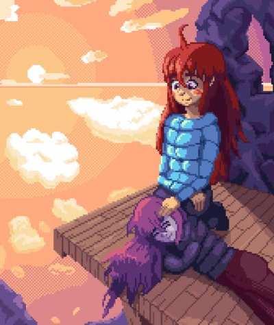 I drew the two main characters of Celeste