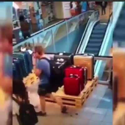 Dude straight up poops on the floor. Random victim slips on it and is confused af.