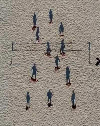 Volleyball during sunset. (Top view)