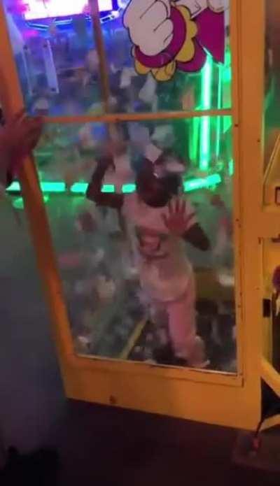 Crying at the money booth