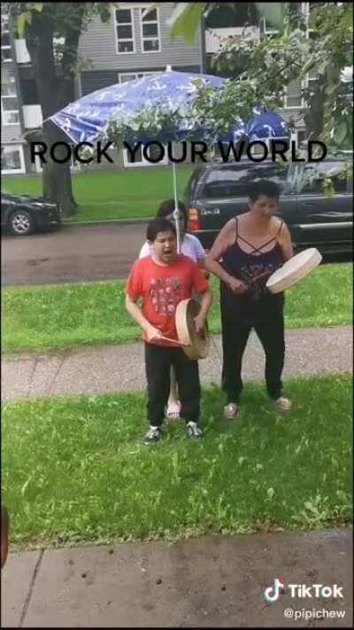 This young man singing... Chills. Sounded familiar. Cree.