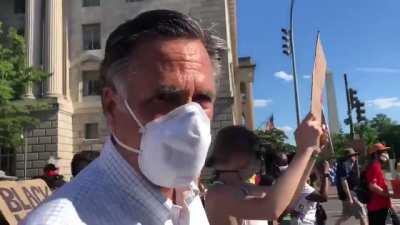 Mitt Romney is marching with a group of nearly 1,000 Christians to the White House. Here he is on video saying why he&rsquo;s walking: &ldquo;... to make sure that people understand that Black Lives Matter.&rdquo;