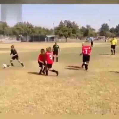 I'm just gonna kick the ball in the air and hope it hits someone