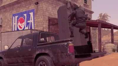 Stay away from the trucks