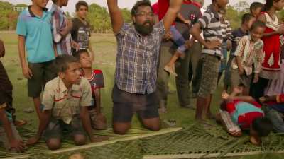 Romesh cheats at a Sri Lankan sports day